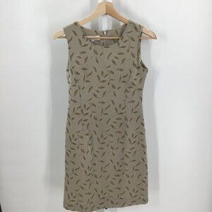 VIVIDA, Woman's Tan Leaf Print Mini Dress, Size S